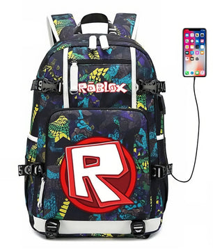 Roblox Backpack Student Schoolbag Computer Bag Gift for Girls Kids Boys - Lusy Store LLC