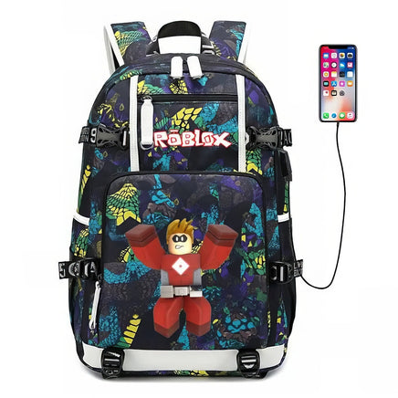 Roblox Backpack Student Schoolbag Computer Bag Gift for Girls Kids Boys - Lusy Store LLC