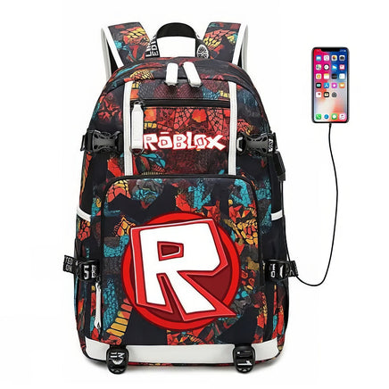 Roblox Backpack Student Schoolbag Computer Bag Gift for Girls Kids Boys - Lusy Store LLC