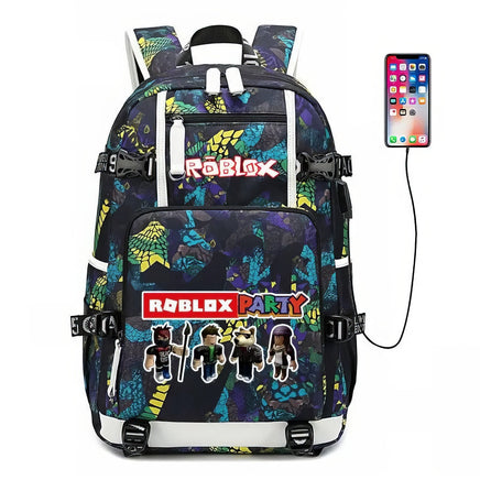 Roblox Backpack Student Schoolbag Computer Bag Gift for Girls Kids Boys - Lusy Store LLC