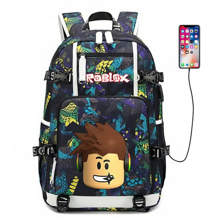 Roblox Backpack Student Schoolbag Computer Bag Gift for Girls Kids Boys - Lusy Store LLC