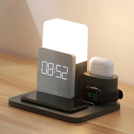 LED Light Bedside Lamp Qi Wireless Charger Dock - Lusy Store LLC 