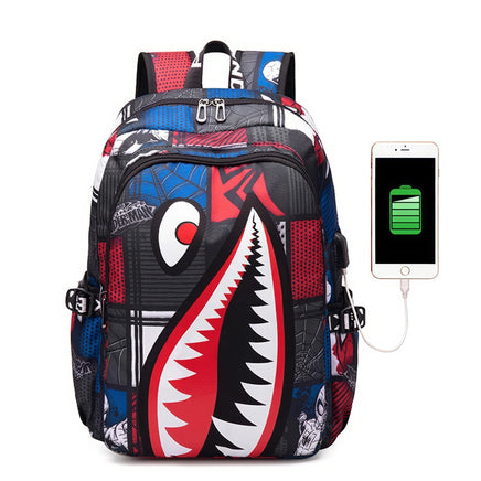 Shark Backpack Camo Bookbag Travel Backpack for Boys Kids - Lusy Store LLC