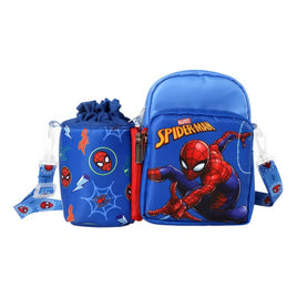 Spiderman Backpack Childrens Backpack Crossbody Water Cup Bag Detachable - Lusy Store LLC