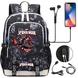 Spiderman Backpack USB Boys Girls Kids Book School Bags Laptop Travel Backpack - Lusy Store LLC