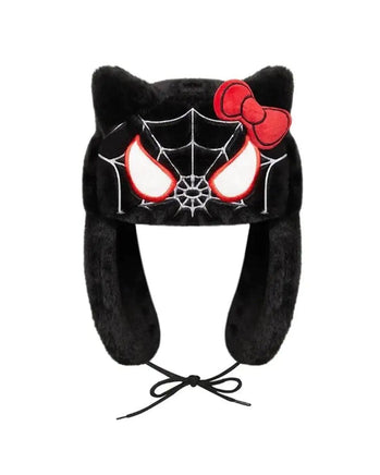 Spiderman & Gwen Stacy x Hello Kitty Fluffy Ushanka Hat - Lusy Store LLC