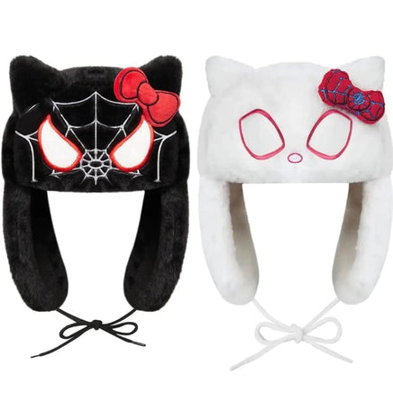 Spiderman & Gwen Stacy x Hello Kitty Fluffy Ushanka Hat - Lusy Store LLC