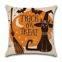 Spooky Halloween Cartoon Linen Throw Pillowcase - Lusy Store LLC