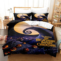 Spooky Halloween Series Bed Sheet Set - Complete Three - piece Holiday Bedding Set - Lusy Store LLC