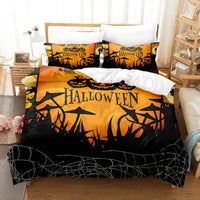 Spooky Halloween Series Bed Sheet Set - Complete Three - piece Holiday Bedding Set - Lusy Store LLC