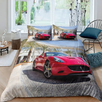 Sports Car Duvet Cover Set Luxury High Quality Bedding Double Queen King Bedclothes Boys Home Textile - Lusy Store LLC