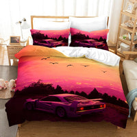 Sports Car Duvet Cover Set Luxury High Quality Bedding Double Queen King Bedclothes Boys Home Textile - Lusy Store LLC