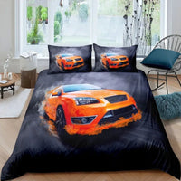 Sports Car Duvet Cover Set Luxury High Quality Bedding Double Queen King Bedclothes Boys Home Textile - Lusy Store LLC