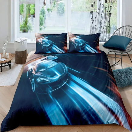 Sports Car Duvet Cover Set Luxury High Quality Bedding Double Queen King Bedclothes Boys Home Textile - Lusy Store LLC