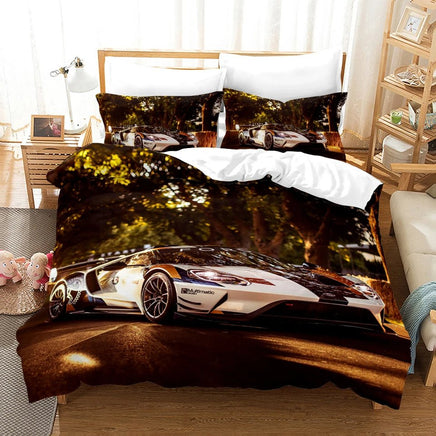 Sports Car Duvet Cover Set Luxury High Quality Bedding Double Queen King Bedclothes Boys Home Textile - Lusy Store LLC