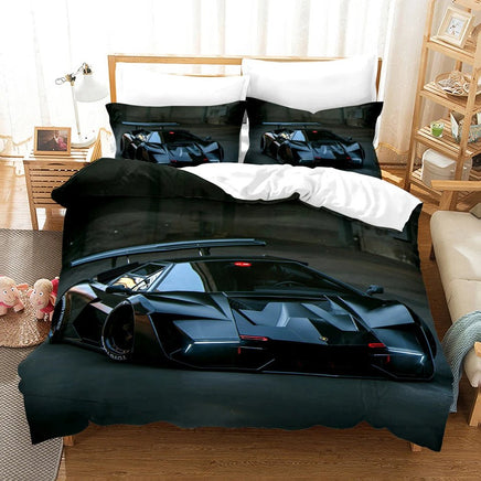 Sports Car Duvet Cover Set Luxury High Quality Bedding Double Queen King Bedclothes Boys Home Textile - Lusy Store LLC