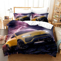 Sports Car Duvet Cover Set Luxury High Quality Bedding Double Queen King Bedclothes Boys Home Textile - Lusy Store LLC