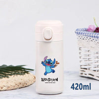 Stitch 420ml Thermal Cup Sports Water Bottle Kids Portable Large Capacity Outdoor Stainless Steel - Lusy Store LLC