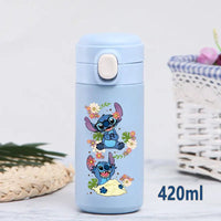 Stitch 420ml Thermal Cup Sports Water Bottle Kids Portable Large Capacity Outdoor Stainless Steel - Lusy Store LLC