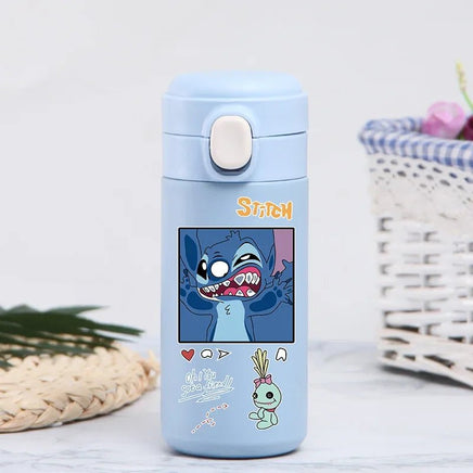 Stitch 420ml Thermal Cup Sports Water Bottle Kids Portable Large Capacity Outdoor Stainless Steel - Lusy Store LLC