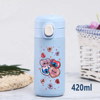 Stitch 420ml Thermal Cup Sports Water Bottle Kids Portable Large Capacity Outdoor Stainless Steel - Lusy Store LLC