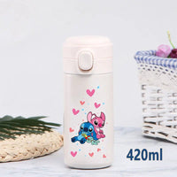 Stitch 420ml Thermal Cup Sports Water Bottle Kids Portable Large Capacity Outdoor Stainless Steel - Lusy Store LLC