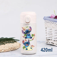 Stitch 420ml Thermal Cup Sports Water Bottle Kids Portable Large Capacity Outdoor Stainless Steel - Lusy Store LLC