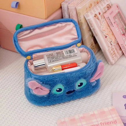 Stitch Anime Cosmetics Storage Bag - Large Capacity Makeup Box, Portable Plush Handbag - Lusy Store LLC