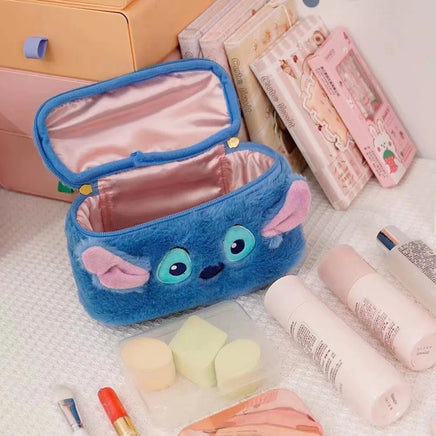 Stitch Anime Cosmetics Storage Bag - Large Capacity Makeup Box, Portable Plush Handbag - Lusy Store LLC