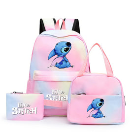 Stitch Backpack 3pcs/set Lilo Stitch Student Boy Girl Schoolbag Colorful with Lunch Bag - Lusy Store LLC