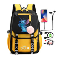 Stitch Backpack Cartoon Student Teenagers Bookbag Boy Girl Travel School - Lusy Store LLC