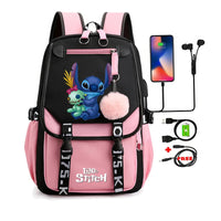 Stitch Backpack Cartoon Student Teenagers Bookbag Boy Girl Travel School - Lusy Store LLC