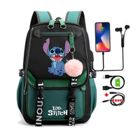 Stitch Backpack Cartoon Student Teenagers Bookbag Boy Girl Travel School - Lusy Store LLC