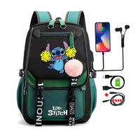 Stitch Backpack Cartoon Student Teenagers Bookbag Boy Girl Travel School - Lusy Store LLC