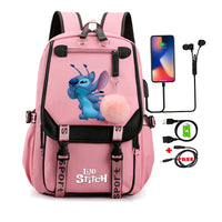 Stitch Backpack Cartoon Student Teenagers Bookbag Boy Girl Travel School - Lusy Store LLC