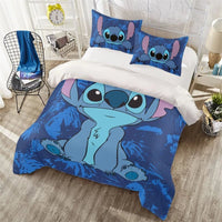 Stitch Bedding Sets Cute Anime Cartoon Duvet Cover Soft Bedroom Decor Gifts for Boys Girls Teens - Lusy Store LLC