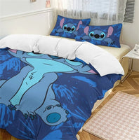 Stitch Bedding Sets Cute Anime Cartoon Duvet Cover Soft Bedroom Decor Gifts for Boys Girls Teens - Lusy Store LLC