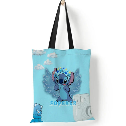 Stitch Canvas Shoulder Bag - Lilo & Stitch Anime Large Capacity Tote Bag for Women - Lusy Store LLC