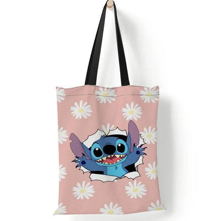 Stitch Canvas Shoulder Bag - Lilo & Stitch Anime Large Capacity Tote Bag for Women - Lusy Store LLC