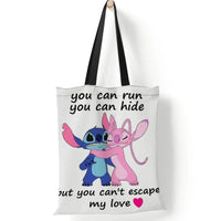 Stitch Canvas Shoulder Bag - Lilo & Stitch Anime Large Capacity Tote Bag for Women - Lusy Store LLC