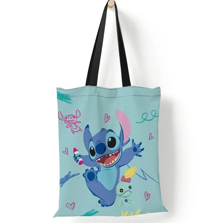 Stitch Canvas Shoulder Bag - Lilo & Stitch Anime Large Capacity Tote Bag for Women - Lusy Store LLC