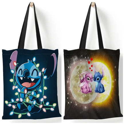 Stitch Canvas Shoulder Bag - Lilo & Stitch Anime Large Capacity Tote Bag for Women - Lusy Store LLC