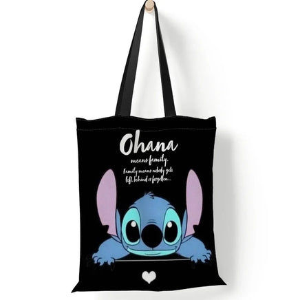 Stitch Canvas Shoulder Bag - Lilo & Stitch Anime Large Capacity Tote Bag for Women - Lusy Store LLC