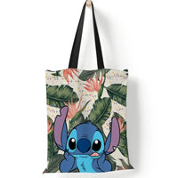 Stitch Canvas Shoulder Bag - Lilo & Stitch Anime Large Capacity Tote Bag for Women - Lusy Store LLC