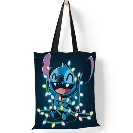 Stitch Canvas Shoulder Bag - Lilo & Stitch Anime Large Capacity Tote Bag for Women - Lusy Store LLC