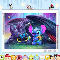 Stitch Diamond Painting Kit - Cute Lilo And Stitch Cartoon Design Full Drill Cross Stitch Mosaic - Lusy Store LLC