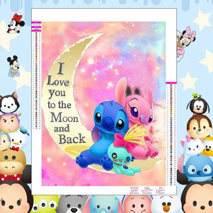 Stitch Diamond Painting Kit - Cute Lilo And Stitch Cartoon Design Full Drill Cross Stitch Mosaic - Lusy Store LLC