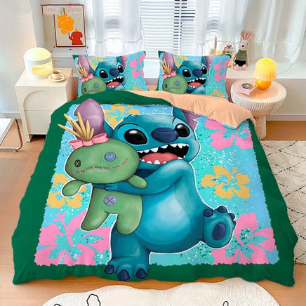 Stitch Duvet Cover Bedding Set Cute Cartoon Anime with Pillowcase Soft Microfiber - Lusy Store LLC