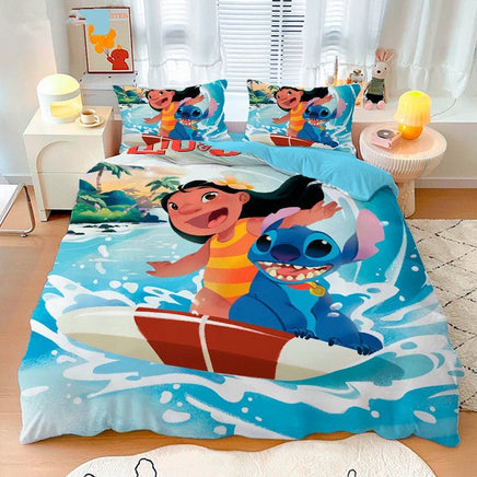 Stitch Duvet Cover Bedding Set Cute Cartoon Anime with Pillowcase Soft Microfiber - Lusy Store LLC