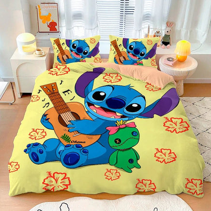 Stitch Duvet Cover Bedding Set Cute Cartoon Anime with Pillowcase Soft Microfiber - Lusy Store LLC